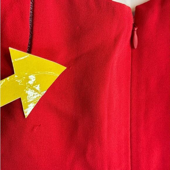 Jonathan Simkhai Crepe Combo Mini Ruffle Dress in Fire‎ Red Size 6 NWT - Picture 14 of 17